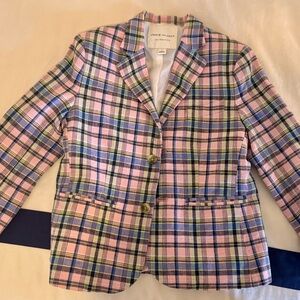 Janie and Jack Plaid Blazer - Pink, Blue, and Green